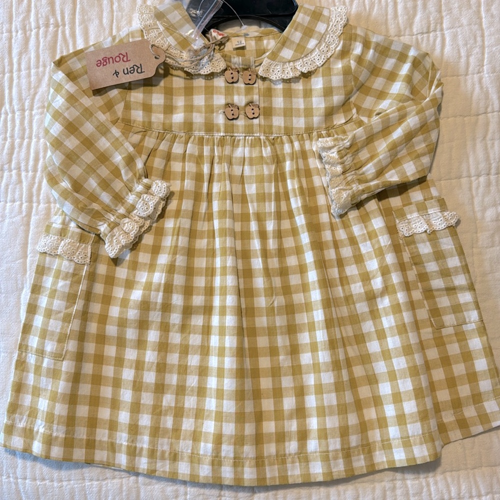 Ren & Rouge Checkered girls Dress